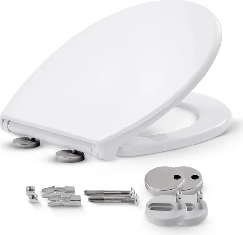 AREBOS WC Sitz mit Absenkautomatik | Duroplast Klodeckel oval | max. Belastung 150 kg