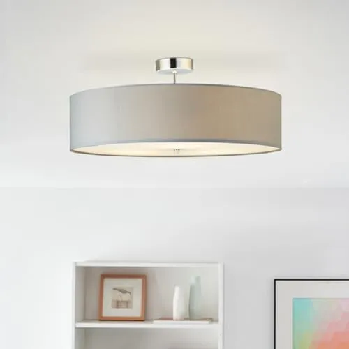 Lightbox Moderne Deckenlampe - Stilvolle Deckenleuchte mit Stoffschirm - Deckenleuchten, energiesparend und dimmbar, ideal für eine gemütliche Atmosphäre in jedem Raum.