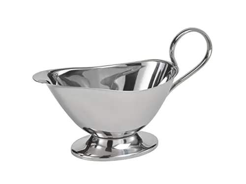 APS Sauciere, hochwertiger Edelstahl, Weihnachtsessen, Braten- /Dessertsoße, Festtafel 22 x 10,5 cm, H: 13,5 cm, 18/8 Edelstahl, Inhalt: 0,40 Liter