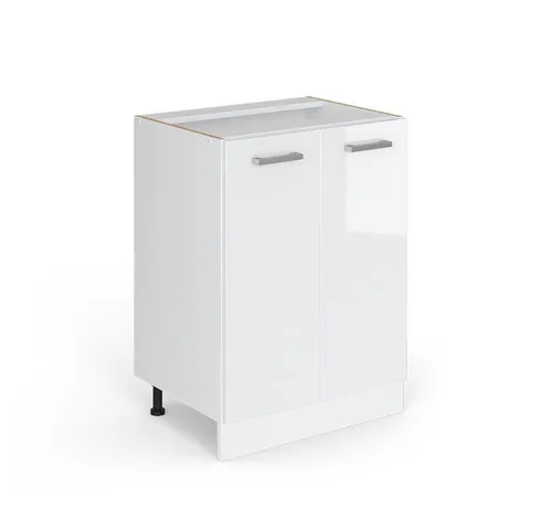 Vicco Schranksystem R-Line, Weiß Hochglanz - 60 cm mit Türen - Schranksysteme mit flexiblem Stauraum und höhenverstellbaren Füßen für optimale Stabilität. Ideal für Hobbyräume oder Werkstätten, sorgt für Ordnung und Übersichtlichkeit.