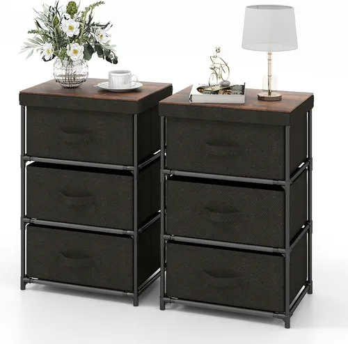 Nachttische Schwarz von Costway