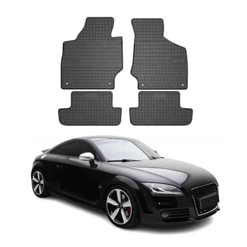 OMAC Auto-Fußmatten für Audi TT MK2 8J (2006-2014) - Hochwertige 4-tlg Gummimatten, wasserdicht und rutschfest für optimalen Schutz und Sicherheit im Fahrzeuginterieur. Ideal für einfache Reinigung und perfekten Sitz.