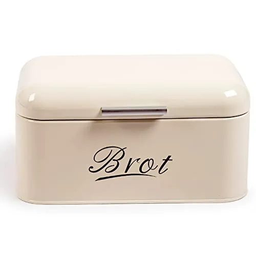 Theo&Cleo Brotkasten mit Deckel - Retro Metall Box für langanhaltende Brotaufbewahrung - Brotkästen: Hochwertige Metallbox im Retro-Design, ideal für die trockene Lagerung von Brot und Keksen. Perfekt für Brotliebhaber und als stilvolles Geschenk!