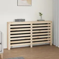 vidaXL Heizkörperverkleidung aus Massivholz Kiefer 153x19x84 cm - Heizkörperverkleidung aus massivem Kiefernholz mit modernem Lamellen-Design und praktischer Ablagefläche für Dekoration und Ordnung.