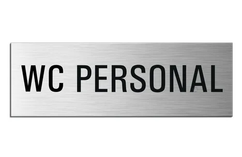 Schild WC Personal Türschild 24x8 cm Aluminium Edelstahloptik
