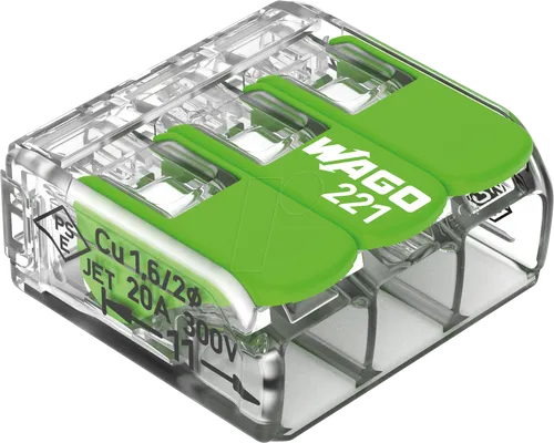 WAGO 221-423 - COMPACT-Anschlussklemme Serie 221 - ''the same in green''