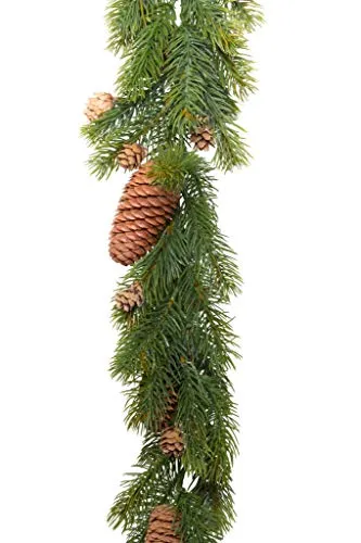 Künstliche Tannengirlande Oslo mit Zapfen - 120 Tips - Girlande aus hochwertigem Kunststoff, ideal für langlebige Weihnachtsdekoration ohne abfallende Nadeln. Perfekt für Feste und Events, Länge: ca. 180 cm.