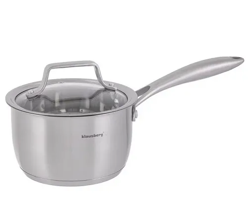 Kochtopf mit Griff-1,7L,Stahl für alle Herdarten,Dicker Boden,Glasdeckel KB-7230