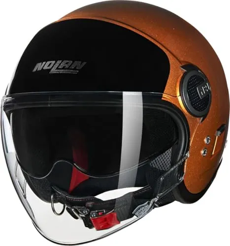 Nolan N21 Visor Jethelm - Dunkelorange/Schwarz - L - Motorradhelm mit ultrabreitem Visier für optimale Sicht und VPS-Sonnenschutz. Stilvoll und komfortabel, ideal für trendige Pendler und klassische Motorradfahrer.