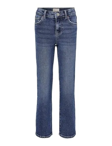 ONLY KIDS KOGJUICY Wide Leg Jeans für Mädchen - Mädchen-Jeanshosen im 5-Pocket Style mit Gürtelschlaufen und Reißverschluss, ideal für lässige und trendige Outfits.