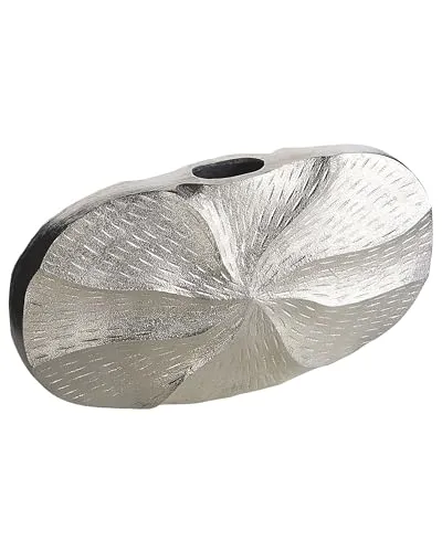 Blumenvase Aluminium Silber 21 cm Handarbeit Dekoration edel Urgench