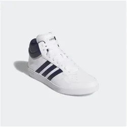 adidas Unisex Hoops 4.0 MID Schuhe - FTWR White/Dark Blue/Grey Two, 46 EU - Herren-Sneaker mit regulärer Passform, Synthetikleder-Obermaterial und atmungsaktivem Mesh, ideal für sportliche Aktivitäten und lässigen Stil.
