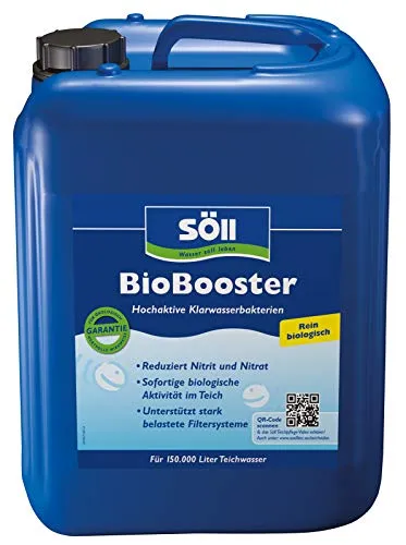 Söll 80409 BioBooster 5 l - biologischer Teichwasseraufbereiter - Wasseraufbereiter mit hochaktiven Klarwasserbakterien, die das biologische Gleichgewicht im Gartenteich fördern und organische Trübstoffe abbauen.