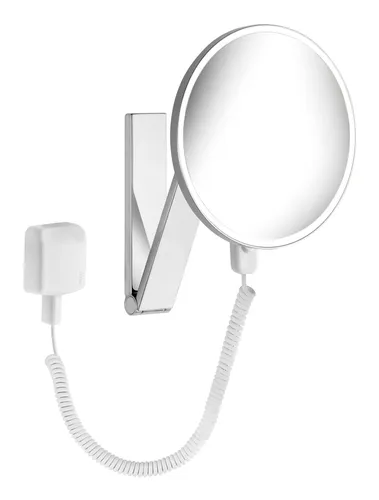 Keuco iLook_Move Wand-Kosmetikspiegel mit LED-Beleuchtung - Kosmetikspiegel mit 5-facher Vergrößerung und schwenkbarem Arm, ideal für präzises Schminken. Aus hochwertigem verchromtem Metall und mit blendfreier LED-Beleuchtung für ein perfektes Spiegelbild.