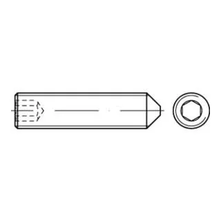 Gewindestift DIN 914 M10 x 1,5 x 45mm - Eisenwaren: Hochwertiger Gewindestift aus Stahl 45 H mit Innensechskant und 90° Spitze, ideal für präzise Anwendungen.