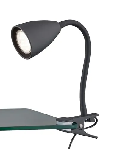 Trio Leuchten Klemmleuchte Wanda 202620132, Metall Schwarz matt, exkl. 1x GU10, Flexarm