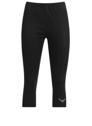 Trigema Damen Leggings 3/4 mit Swarovski® Kristallen - Leggings für Damen mit abgerundetem Saumabschluss, elastischem Feinripp und figurbetontem Schnitt, verziert mit funkelnden Swarovski® Kristallen für einen eleganten Look.