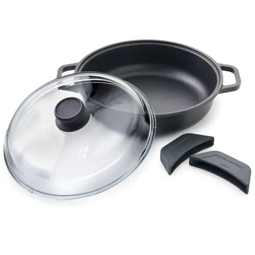 Betty Bossi Pfanne mit Glasdeckel, Ø 20 cm – Vielseitig und ofenfest - Pfannen für alle Herdarten, ideal zum Anbraten und Schmoren, ofenfest bis 230 Grad, mit hochwertiger Antihaft-Beschichtung für einfaches Kochen und Reinigen.