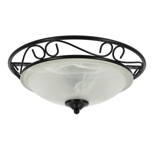 LED Universum Deckenleuchte Rustika Antik rund - Deckenlampe aus Metall und Glas mit einem Durchmesser von 37 cm, ideal für stimmungsvolle Beleuchtung in jedem Raum, geeignet für E27-LED Leuchtmittel.