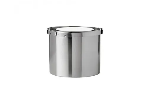 Stelton Arne Jacobsen Isolierter Eiseimer 1l - Barzubehör: Eleganter, doppeltwandiger Eiseimer aus Edelstahl im ikonischen Design von Arne Jacobsen, perfekt für stilvolle Cocktailabende.