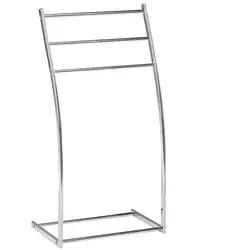 Beliani Handtuchständer aus Metall, Silber, 44x86 cm - Eleganter Handtuchständer für Ihr Badezimmer, mit 3 Stangen für optimale Luftzirkulation und schnelles Trocknen. Ideal für moderne Badaccessoires und einfach überall platzierbar.
