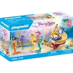 PLAYMOBIL Princess Magic 71500 - Meeresbewohner Set mit Seepferdchenkutsche, 7 Seepferdchen und Dekomuscheln, ideal für kreative Kinderabenteuer