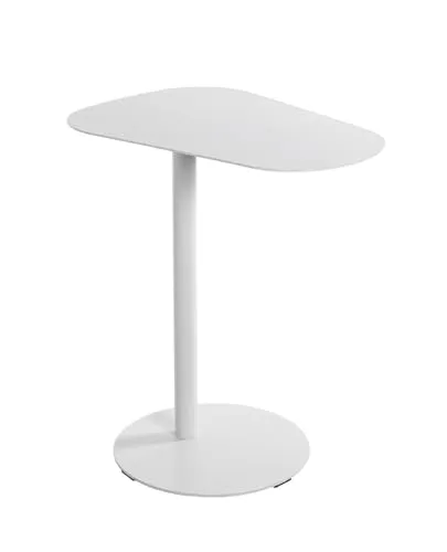 Haku Möbel Beistelltisch weiß, Metall - Modern & Elegant - Beistelltisch fürs Wohnzimmer, aus pulverbeschichtetem Stahlrohr und Vollstahl, belastbar bis 15 kg, ideal für einen modernen Wohnstil.