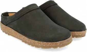 HAFLINGER Malmö Eleganter Clog aus Leder - Hausschuhe mit rutschfester Gummisohle und Kork Latex Fußbett für optimalen Tragekomfort und perfektes Fußklima, ideal für jeden Tag.