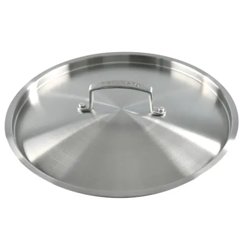 KAMBERG Deckel Ø 28 cm aus Edelstahl 18/10 gebürstet – ohne PFAS – für alle Herdarten einschließlich Induktion und Backofen – 0008285, Grau