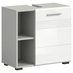 Waschbeckenunterschrank Copa 60x56 cm Weiß/Grau - Praktischer Waschbeckenunterschrank in modernem Weiß/Grau, ideal zur optimalen Raumausnutzung im Badezimmer.