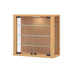 VCM Glasvitrine Hängend - Modern & Platzsparend - Glasvitrine aus robustem ESG-Sicherheitsglas mit 3 variablen Glasböden. Ideal für platzsparende Aufbewahrung in Wohn- und Arbeitsbereichen. Maße: H. 40 x B. 43 x T. 18 cm.