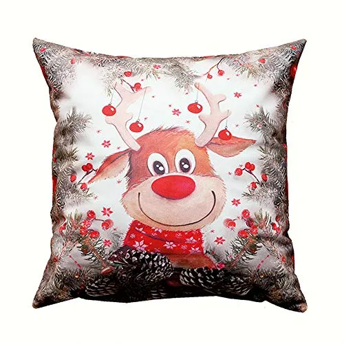 Kissenbezug Weihnachten 40x40 Elch samtweich Kissen Kissenhülle Deko Advent Zierkissen