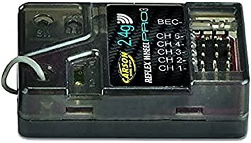 Carson 501535 Empfänger Reflex Wheel PRO 3 - Sender & Empfänger, zuverlässiger 2,4GHz Empfänger mit BEC für präzise Steuerung und hohe Reichweite.