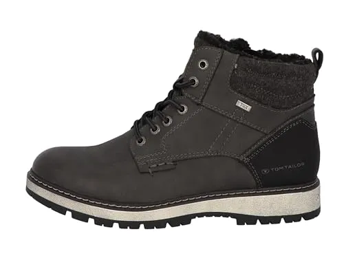 Tom Tailor Herren Halblange Stiefel 4282108, Black, 44 EU - Wanderschuhe aus wasserdichtem Kunstleder mit flacher Sohle und praktischem Reißverschluss, ideal für Outdoor-Aktivitäten und stilvolle Abenteuer.