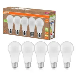 Osram LED A60 Birnen 14W = 100W E27 matt 1521lm warmweiß 2700K recycelter Kunststoff 5 x