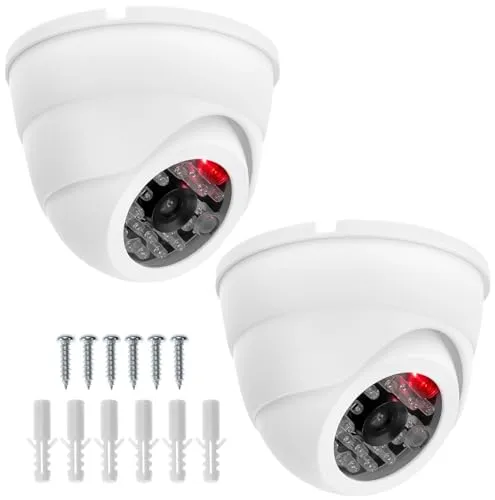 QWORK® 2X Dummy Dome Kamera mit LED