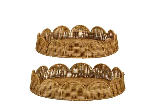Mica Decorations Eleta Serviertablett - Set von 2 - Braun - Das Eleta Serviertablett-Set von Mica Decorations sorgt für einen stilvollen Akzent in Ihrem Zuhause. Ideal für den täglichen Einsatz und perfekt für gemütliche Zusammenkünfte.