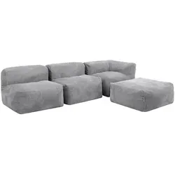 icon Sofa Modulares Ecksofa 4 Stück aus Kunstfell „Zen“ - Bequemes modulares Ecksofa für Wohnzimmer und Schlafzimmer, mit wasserfestem Boden und schützenden Reißverschlüssen – einfach zu montieren, kein Werkzeug nötig!