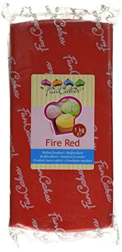 FunCakes Fondant Fire Red: Einfach zu Verwenden, Glatt, Elastisch, Weich und Schmeidig, Perfekt zum Dekorieren von Torten, Halal, Koscher und Glutenfrei. 1 kg, FC97360 , Feuerrot