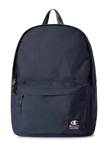Champion Unisex Lifestyle Bags Script Shop-(806019) 21l Rucksack, Marineblau - Tagesrucksäcke, wasserabweisend mit 21 l Fassungsvermögen und trendigem Logo auf Jacquard-Etikett für stilbewusste Nutzer.
