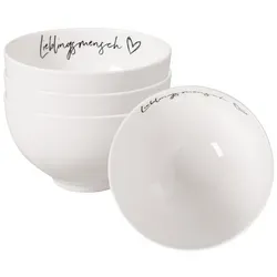 Villeroy & Boch Statement Bol Lieblingsmensch 4er Set - Schalen & Schüsseln - Charmante Sprüche und handgefertigtes Premium Porzellan machen dieses Set zum perfekten Geschenk für besondere Menschen.