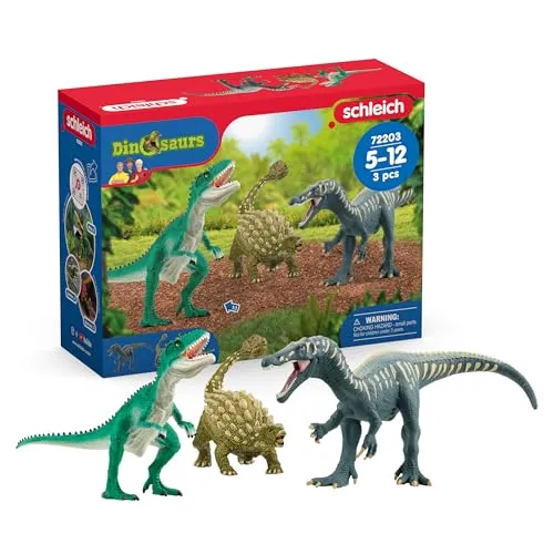 SCHLEICH Dinosaurs | Angriff des Dino Trios 72203 | Set mit 3 Dinosaurier Figuren | Dino Spielzeug Dinosaurier Spielset | Geschenkidee für Kinder ab 3 Jahren | exklusiv bei Amazon