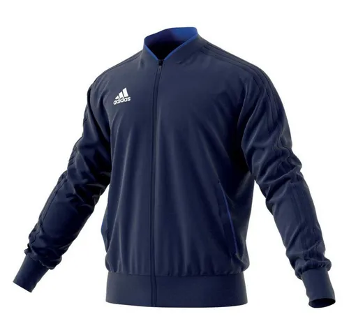 adidas Kinder Trainingsjacke Condivo 18, Dark Blue/White, 140, CF4334 - Funktionsjacken mit geripptem Rumpf und Saum für einen sportlichen Look und optimale Bewegungsfreiheit.