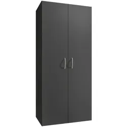 Xora Mehrzweckschrank - Graphit, 5 Fächer, Made in Germany - Kleiderschrank in Graphit, 5 Fächer, aus hochwertigem Holzwerkstoff, ideal für Waschküche oder Flur, BQ-zertifiziert und DIN EN ISO 9001, stehend.