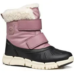 GEOX Kinderstiefel - Warmfutter & Wasserdicht, Gr. 31, Rosa/Schwarz - Wanderschuhe mit atmungsaktiver, wasserdichter Membran und herausnehmbarer Innensohle für optimalen Komfort. Ideal für kalte Tage, einfach an- und auszuziehen dank Klettverschluss.