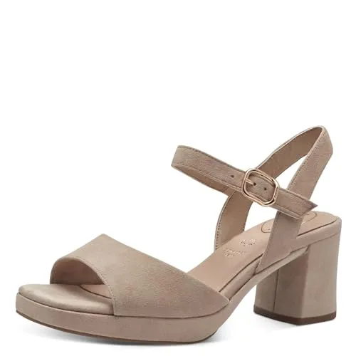 Tamaris COMFORT Damen Sandalen mit Absatz aus Leder - Wanderschuhe mit Hallux-Freundlichkeit und optimaler Passform, ideal für stilvolle Anlässe und höchsten Tragekomfort.