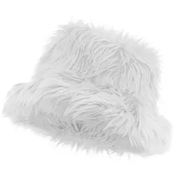 Widmann S.r.l. Kostüm Anglerhut Fischerhut Plüsch weiß weiß von Widmann