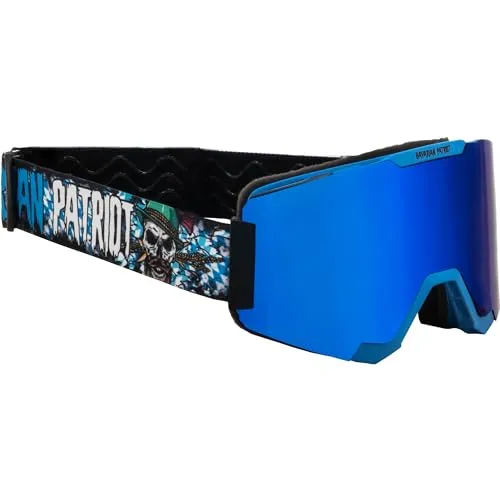 Broken Head Magnetic-Regulator (Bavarian Patriot) - Vielseitige Motorradbrille mit verspiegelten, magnetischen Gläsern für schnellen Wechsel. Immer klare Sicht dank doppelverglaster Scheibe und UV-Schutz. Ideal für Motocross, Enduro und Outdoor-Aktivitäten.