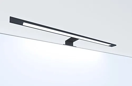 kalb Material für Möbel LED Badleuchte schwarz 600mm Spiegellampe Spiegelleuchte Aufbauleuchte, Lichtfarbe:warmweiß