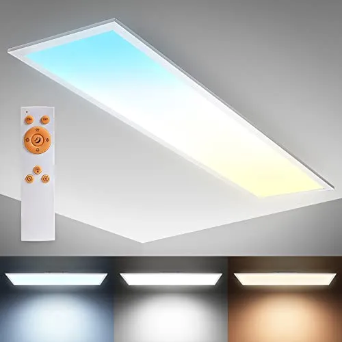 B.K.Licht Deckenlampe mit Fernbedienung - Moderne LED Deckenlampe, dimmbar und farblich einstellbar, ideal für Wohnzimmer, Schlafzimmer und Küche. Inklusive Nachtlichtmodus für sanfte Beleuchtung.